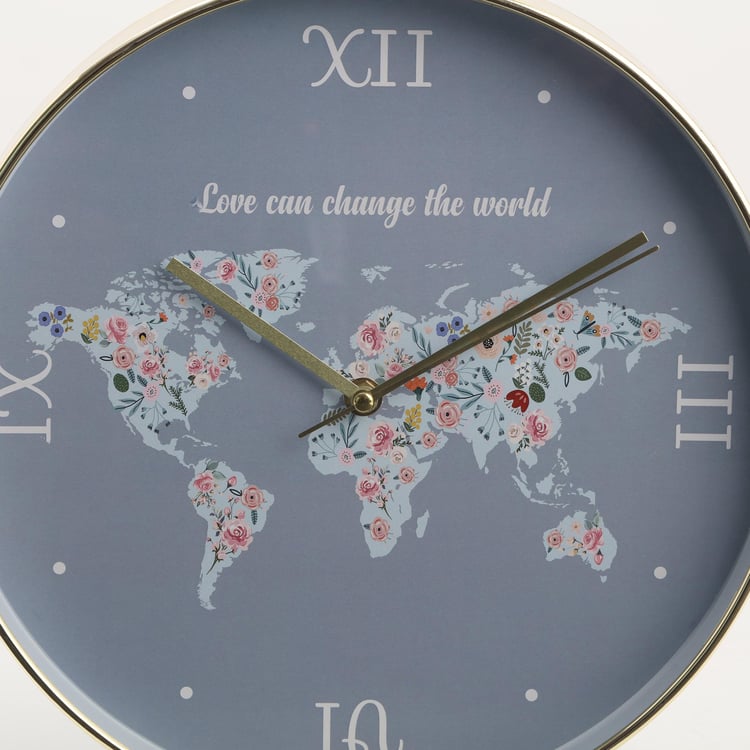 Casablanca Glass Map Printed Wall Clock - 30cm