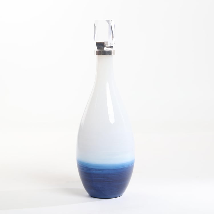 Splendid Santorini Glass Decorative Decanter with Acrylic Stopper