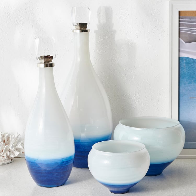 Splendid Santorini Glass Ombre Decorative Bowl