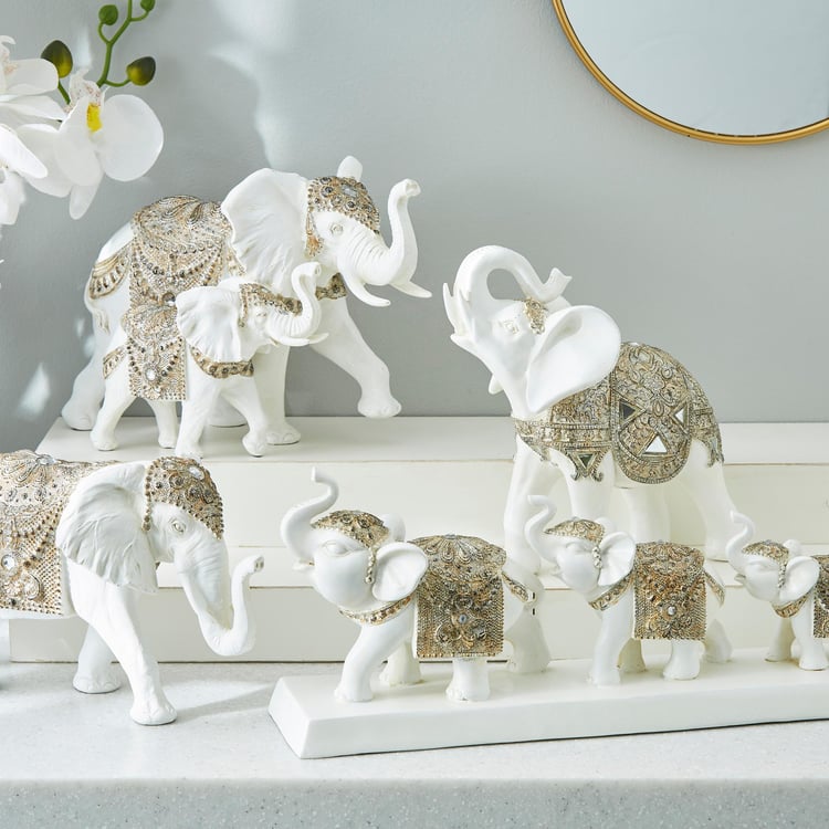 Corsica Polyresin Elephant and Calf Figurine