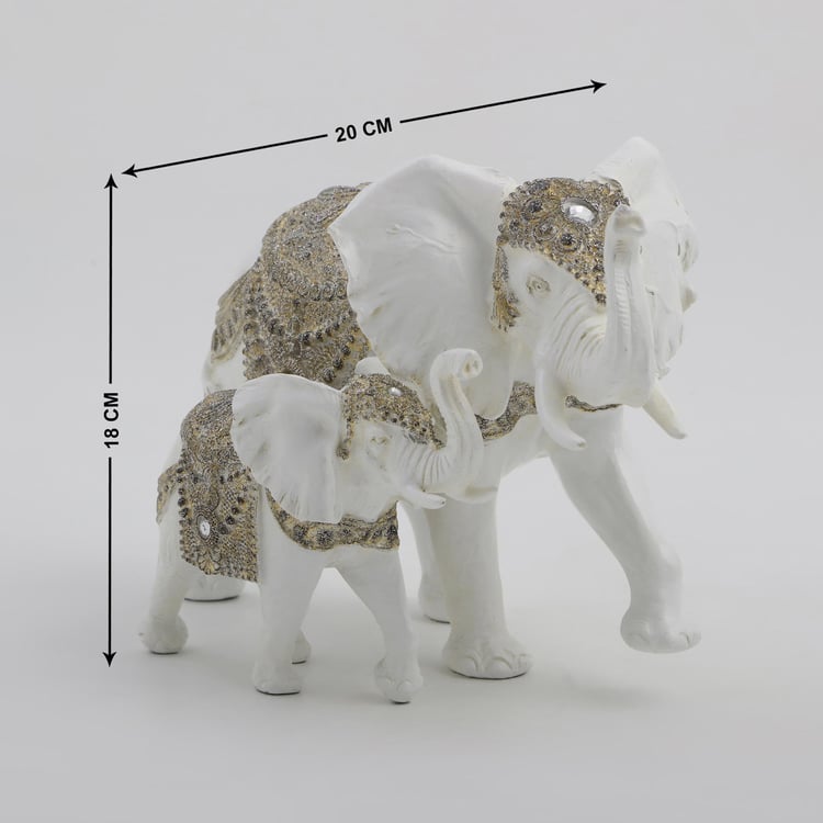 Corsica Polyresin Elephant and Calf Figurine