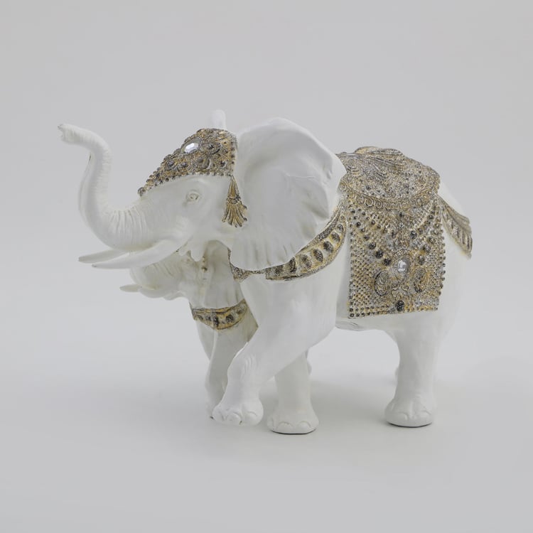 Corsica Polyresin Elephant and Calf Figurine