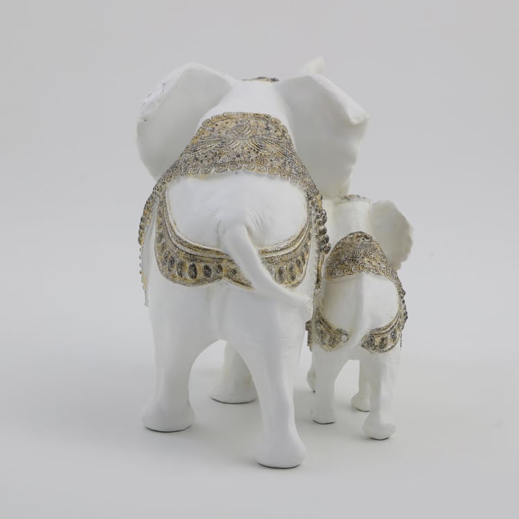 Corsica Polyresin Elephant and Calf Figurine