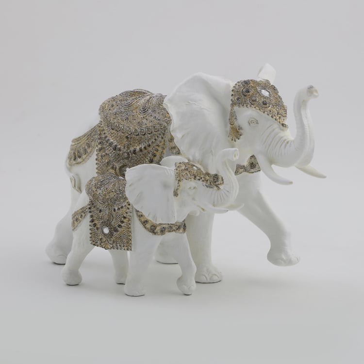 Corsica Polyresin Elephant and Calf Figurine