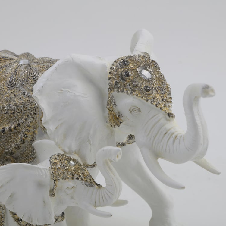 Corsica Polyresin Elephant and Calf Figurine