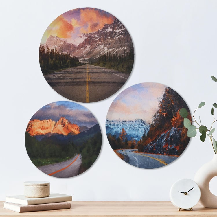 Brezza Set of 3 Canvas Mountain Printed Picture Frames