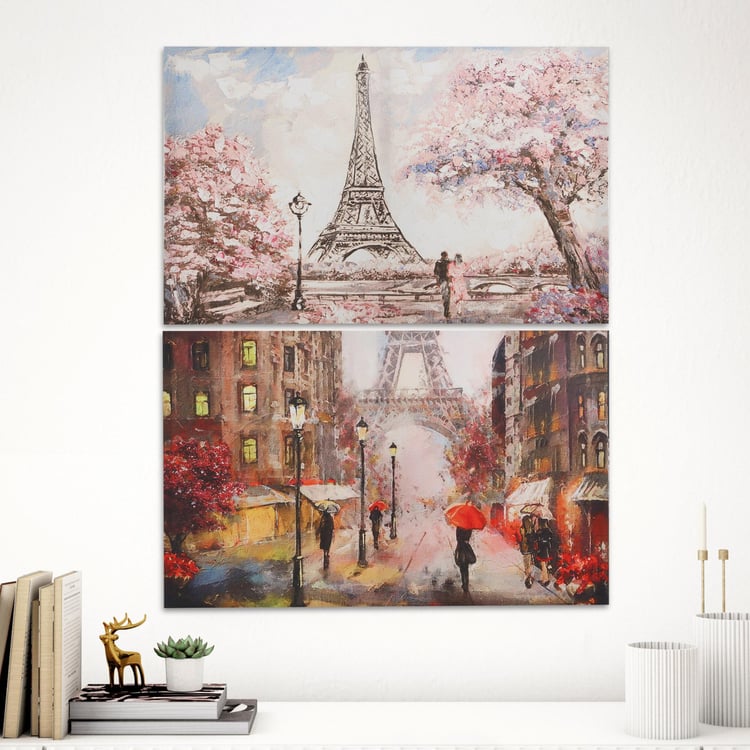 Corsica Brezza Set of 2 Canvas Eiffel Tower Printed Picture Frames - 60x40cm