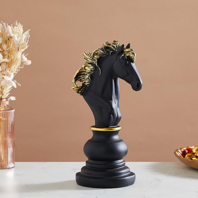 Rivoli Polyresin Chess Horse Table Accent