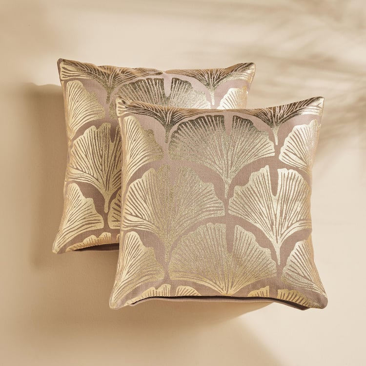 Celestial Set of 2 Foil Printed Cushion Covers - 40x40cm