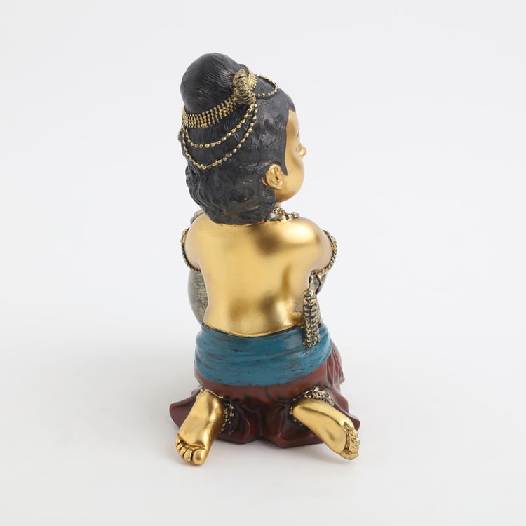 Alpana Polyresin Krishna with Pot Figurine