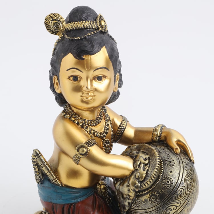 Alpana Polyresin Krishna with Pot Figurine