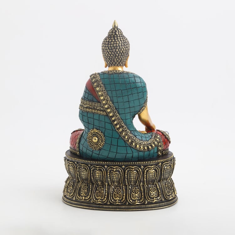 Alpana Polyresin Buddha on Lotus Figurine