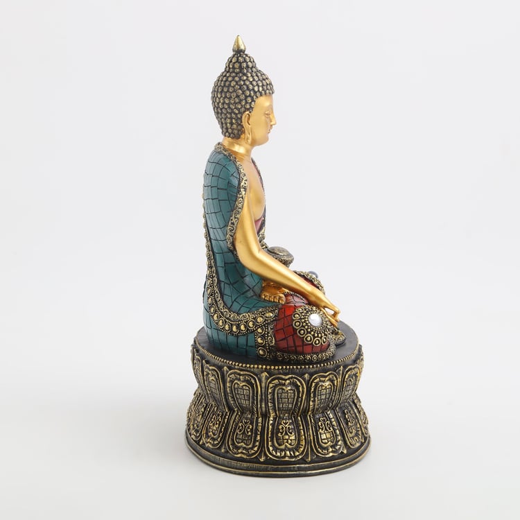 Alpana Polyresin Buddha on Lotus Figurine