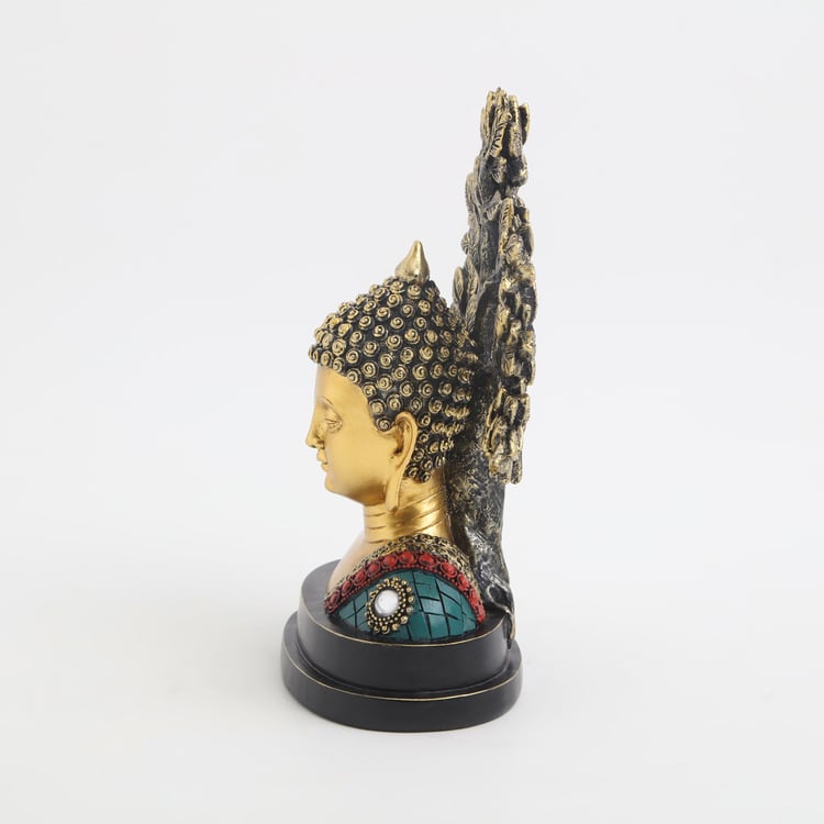 Alpana Polyresin Buddha Head with Tree Figurine