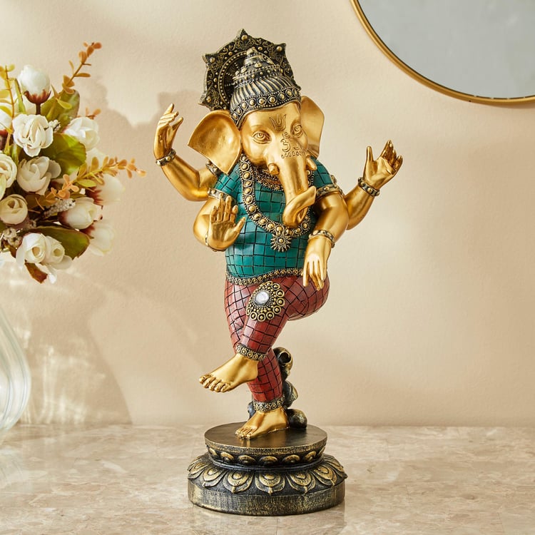 Alpana Polyresin Dancing Ganesha Figurine