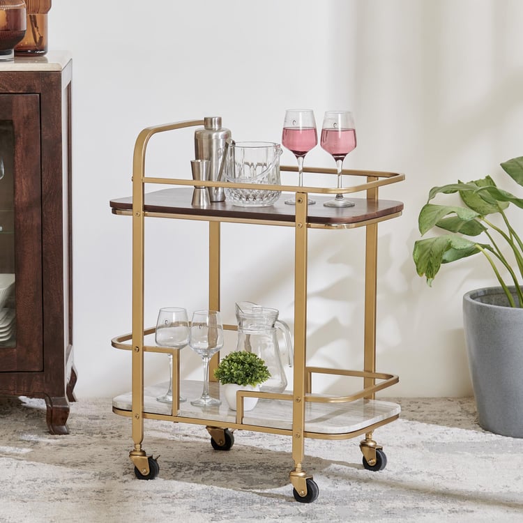 Alexander Serving Trolley - Gold