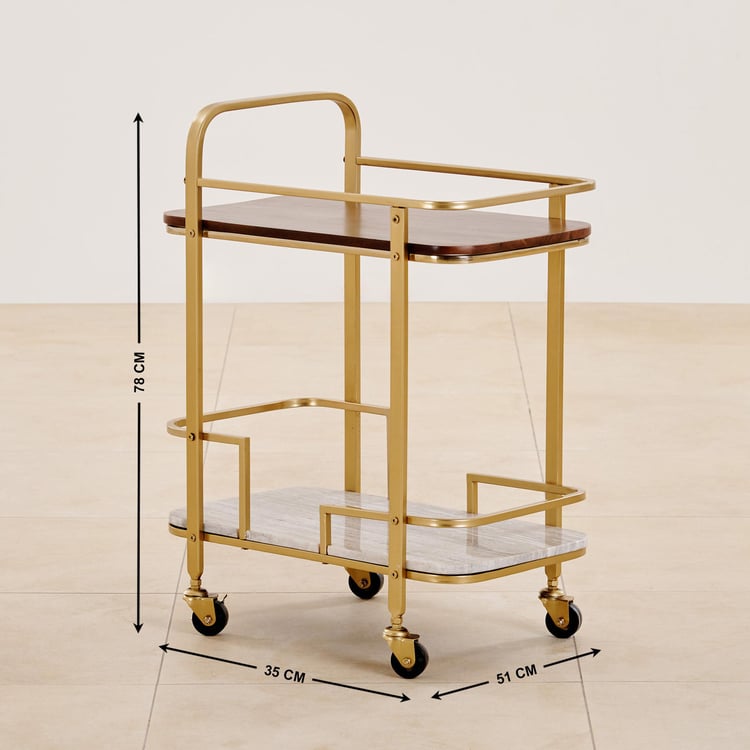 Alexander Serving Trolley - Gold