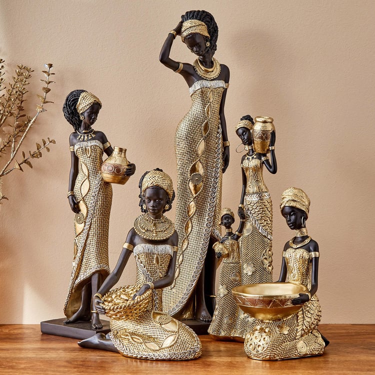 Buy Corsica Jaguar Polyresin Standing African Woman Figurine from