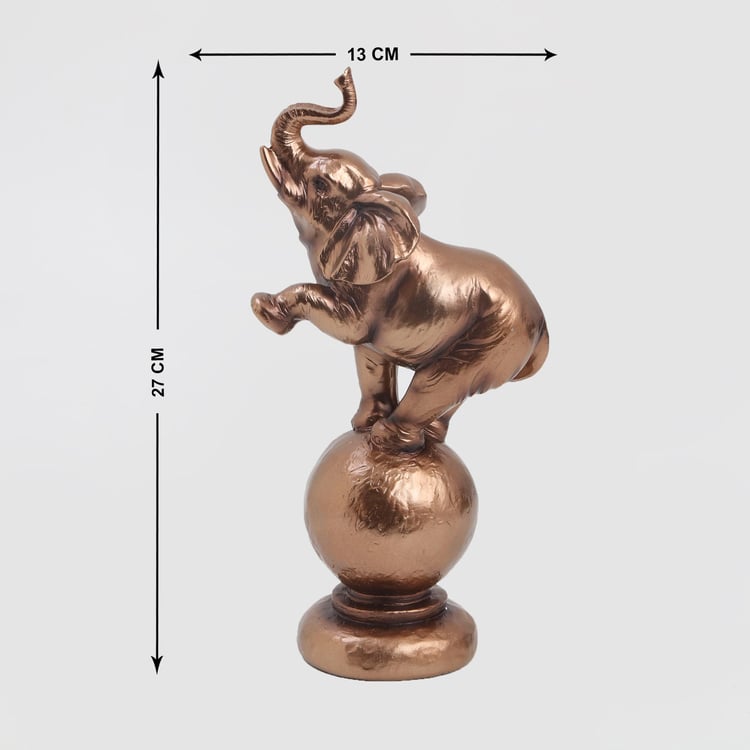 Jaguar Polyresin Elephant on Ball Figurine