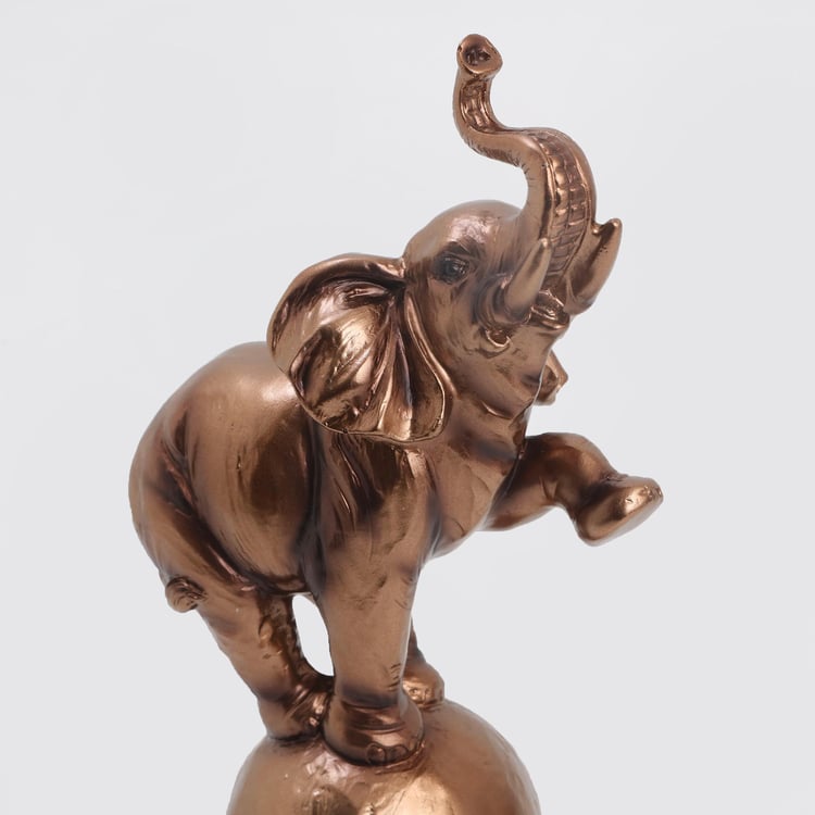 Jaguar Polyresin Elephant on Ball Figurine