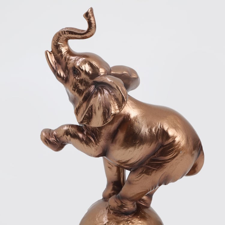 Jaguar Polyresin Elephant on Ball Figurine