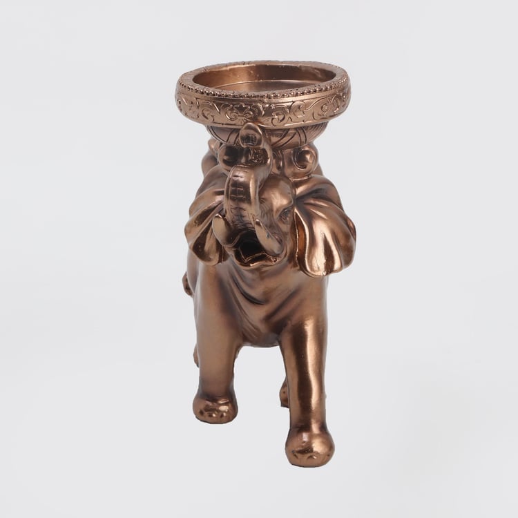 Jaguar Polyresin Elephant Figurine with T-light Holder