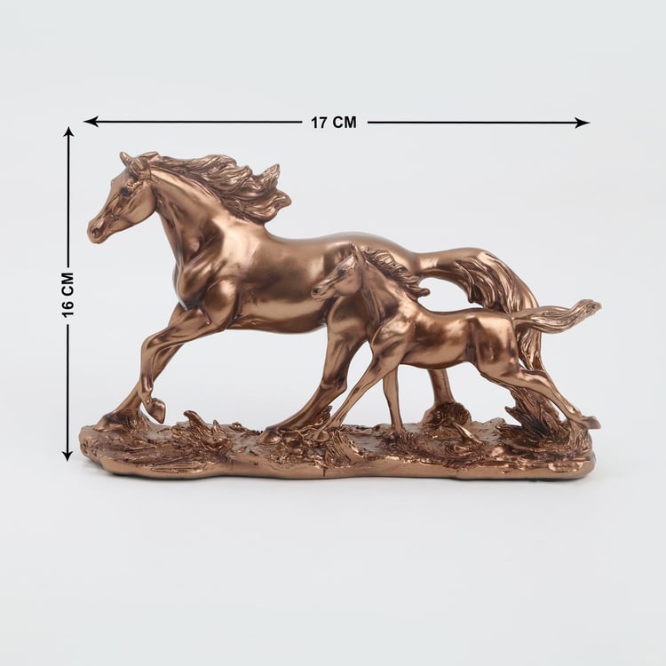 Corsica Jaguar Polyresin Running Horse with Foal Figurine