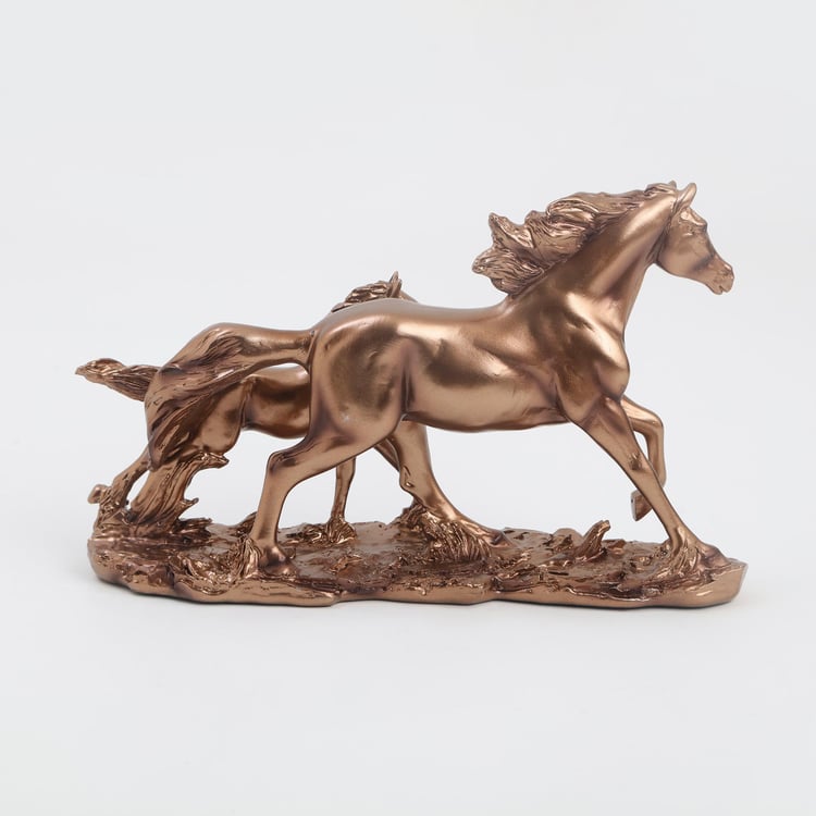 Corsica Jaguar Polyresin Running Horse with Foal Figurine