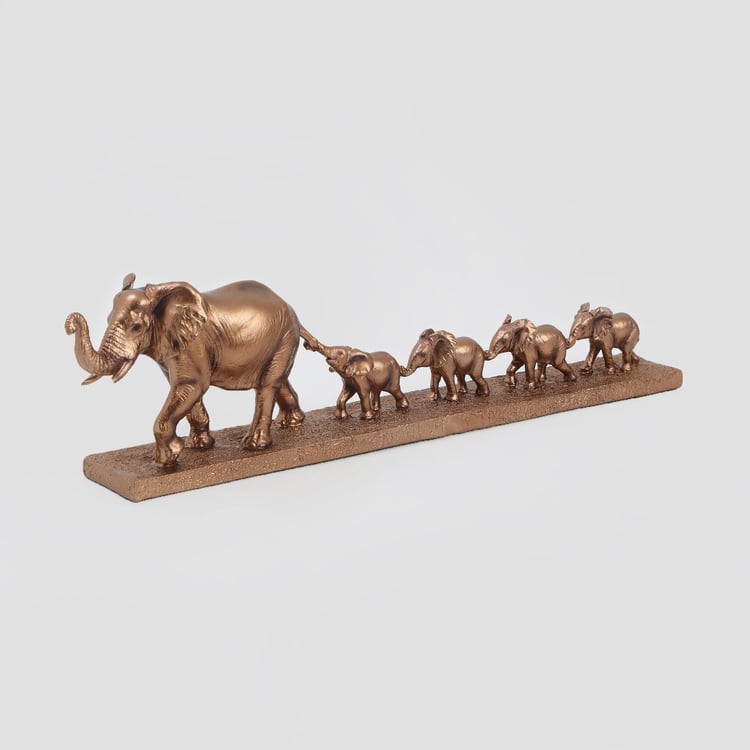 Jaguar Polyresin Elephant Herd Figurine