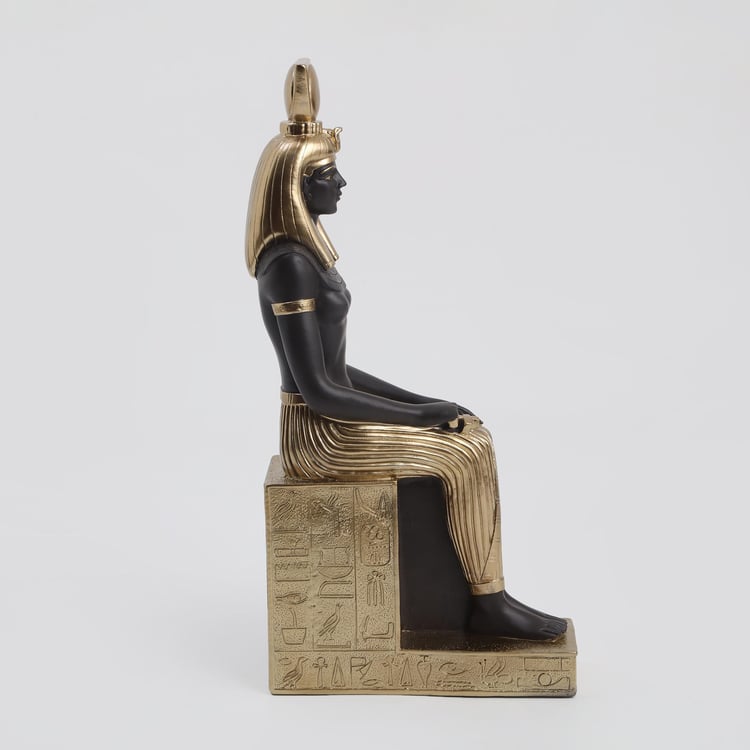 Jaguar Polyresin Egyptian Queen Sitting Figurine