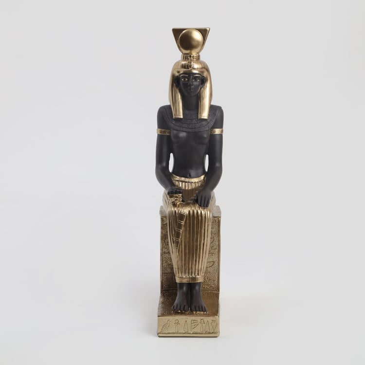 Jaguar Polyresin Egyptian Queen Sitting Figurine