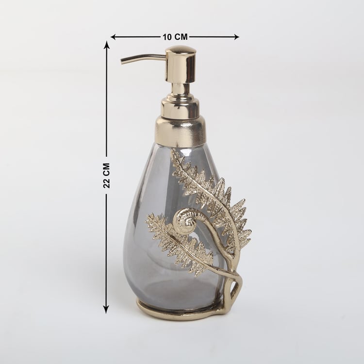 Panama Fern Glass and Metal Soap Dispenser - 550ml