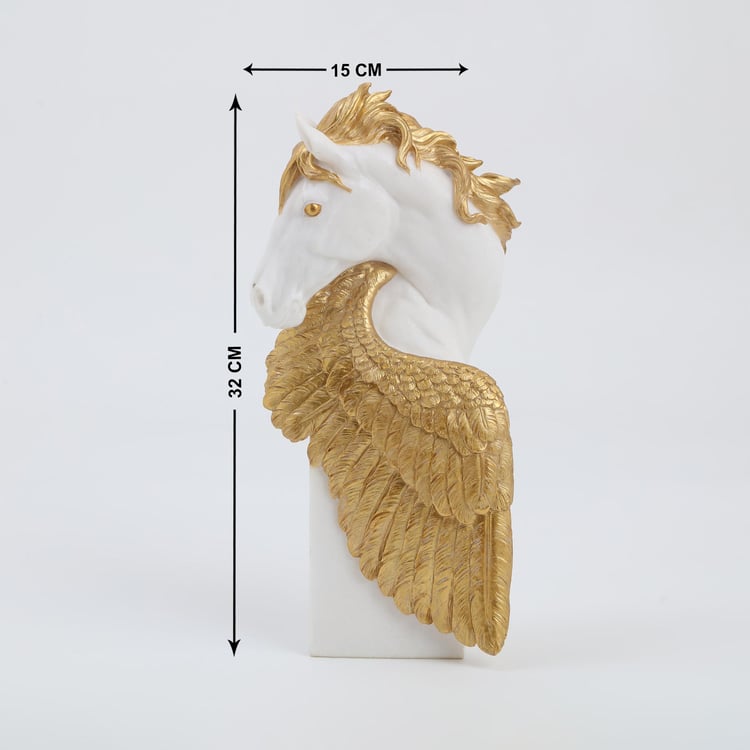 Rivoli Polyresin Feathered Horse Head Figurine