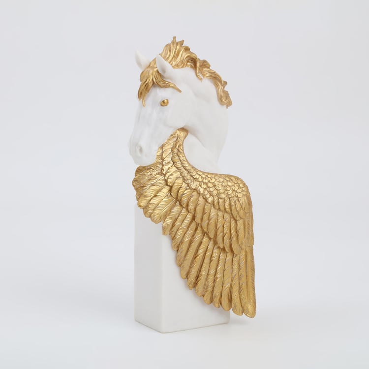 Rivoli Polyresin Feathered Horse Head Figurine