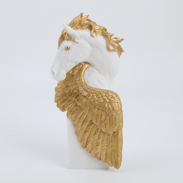 Rivoli Polyresin Feathered Horse Head Figurine