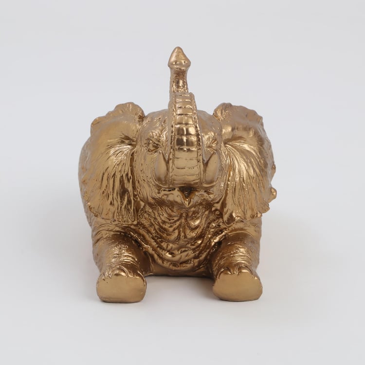 Hoovu Polyresin Sitting Elephant Decorative Bowl