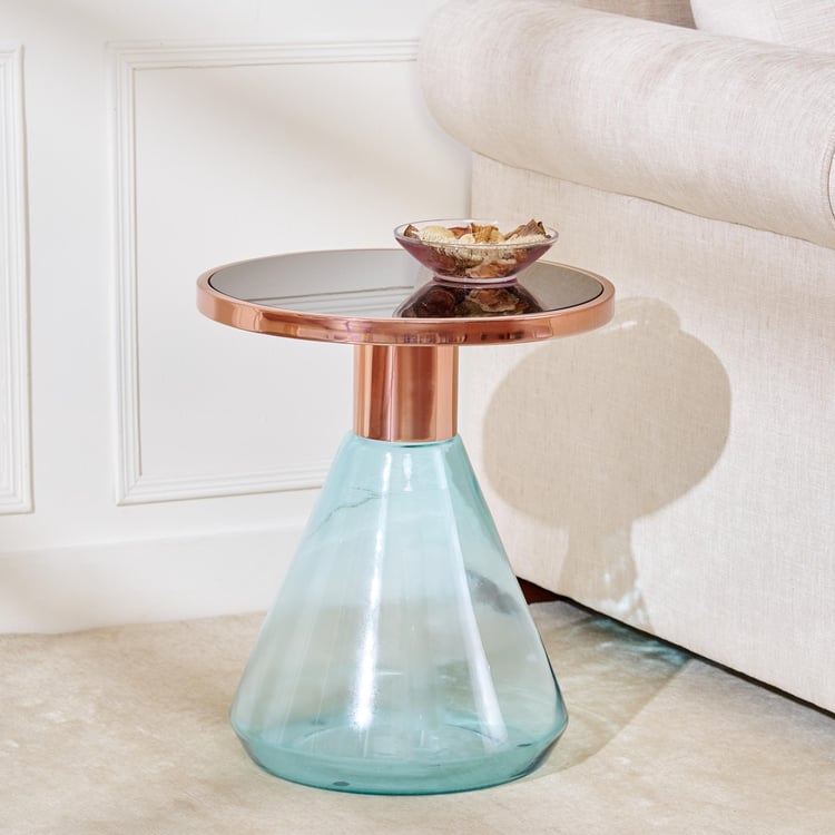 Terra Roza Glass Accent Table - Blue