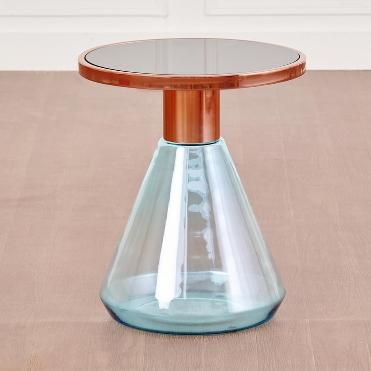 Terra Roza Glass Accent Table - Blue