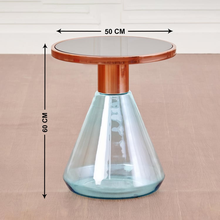 Terra Roza Glass Accent Table - Blue