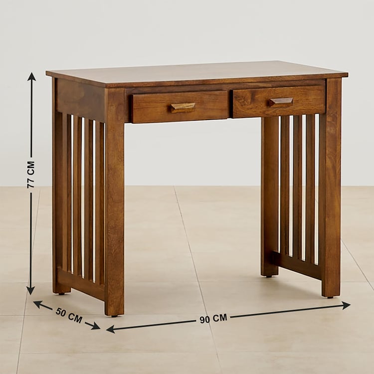 Adana Mango Wood Study Table - Brown