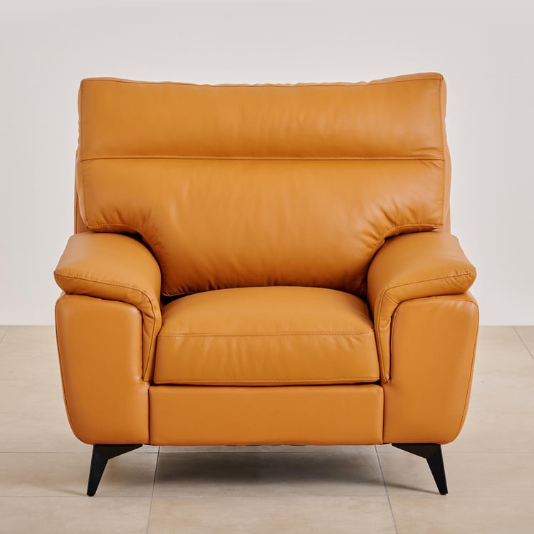 Aprilla NXT Half Leather 1-Seater Sofa - Tan