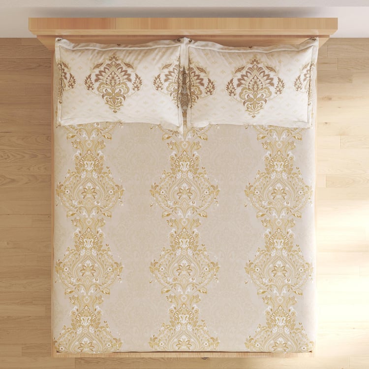 Dallas Cotton 250TC Printed 3Pcs Queen Bedsheet Set