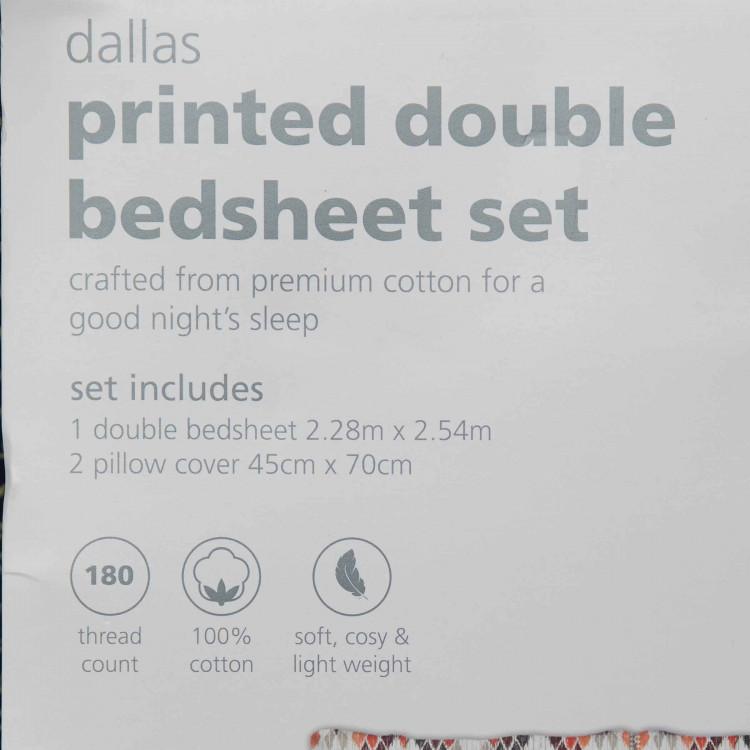 Dallas Cotton 180TC Printed 3Pcs Queen Bedsheet Set