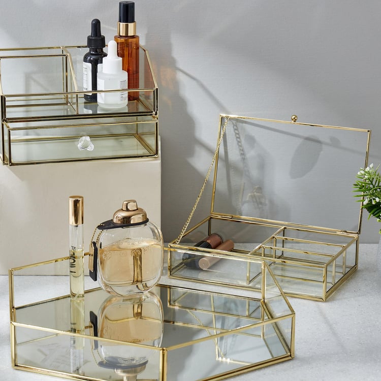 Orion Tribeca Glass Hexagonal Storage Tray