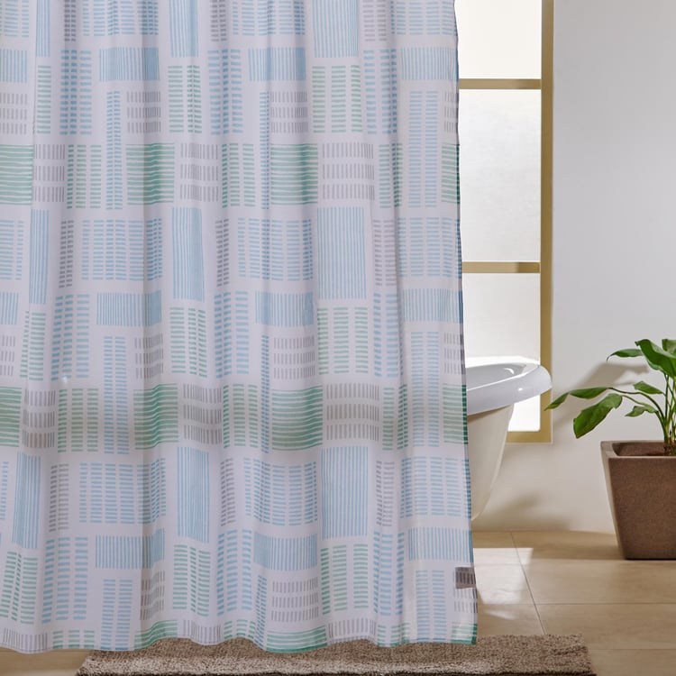 Mekong Printed Shower Curtain with Rings - 180x180cm