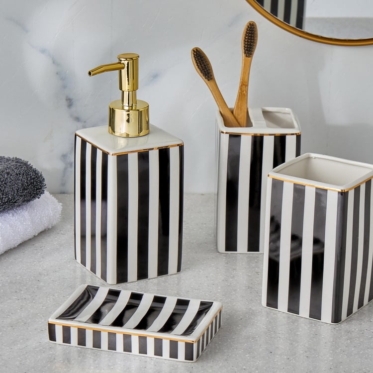 Aubree Stripe Ceramic Soap Dispenser - 430ml