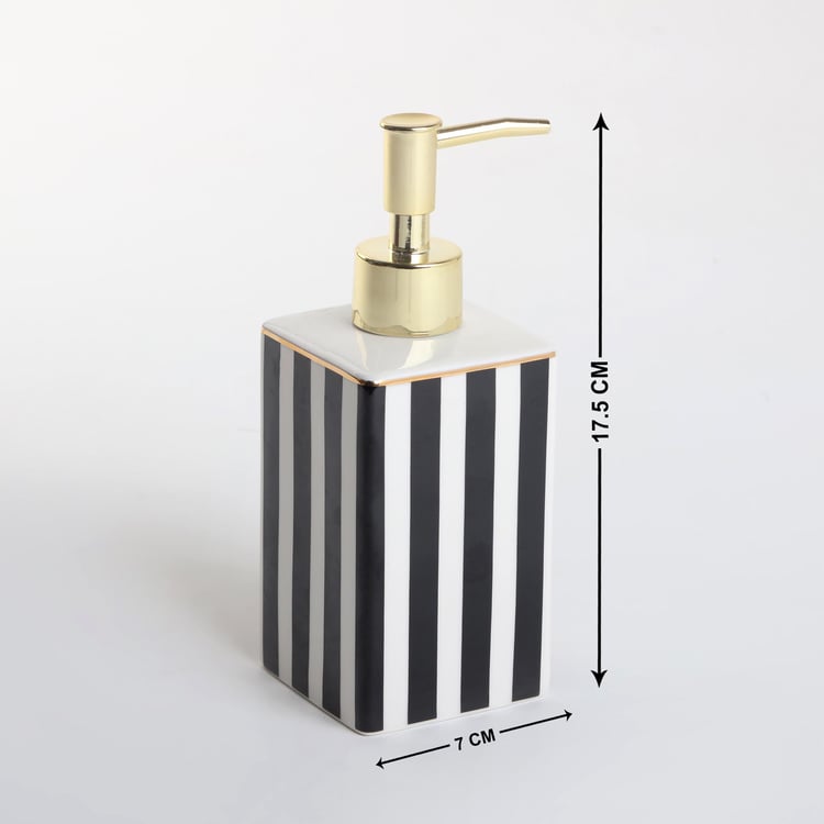 Aubree Stripe Ceramic Soap Dispenser - 430ml