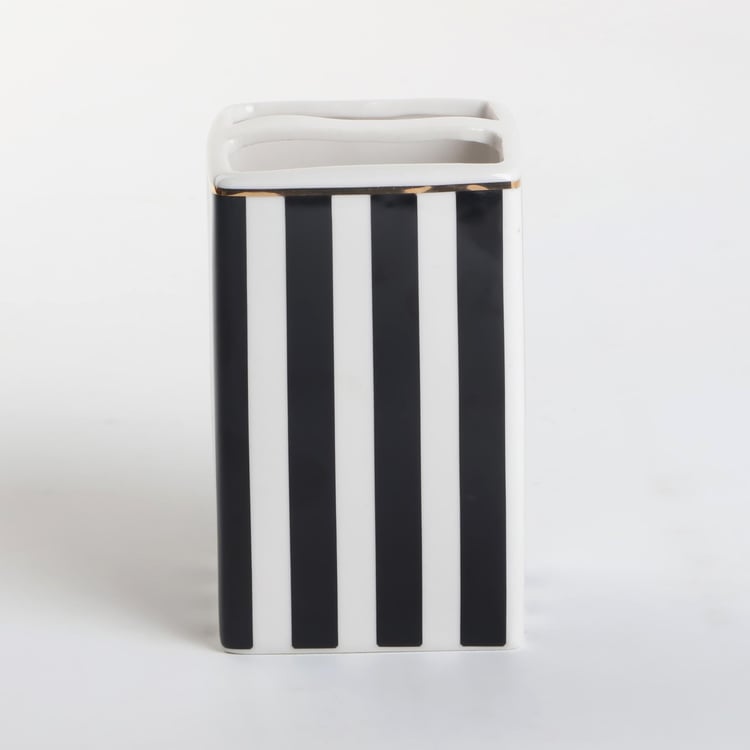 Aubree Stripe Ceramic Tooth Brush Holder