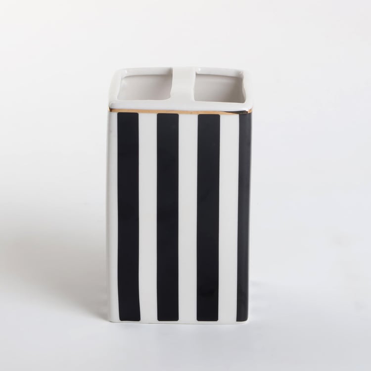 Aubree Stripe Ceramic Tooth Brush Holder