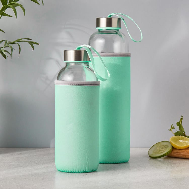 Pacific Favola Glass Water Bottle with Pouch - 400ml